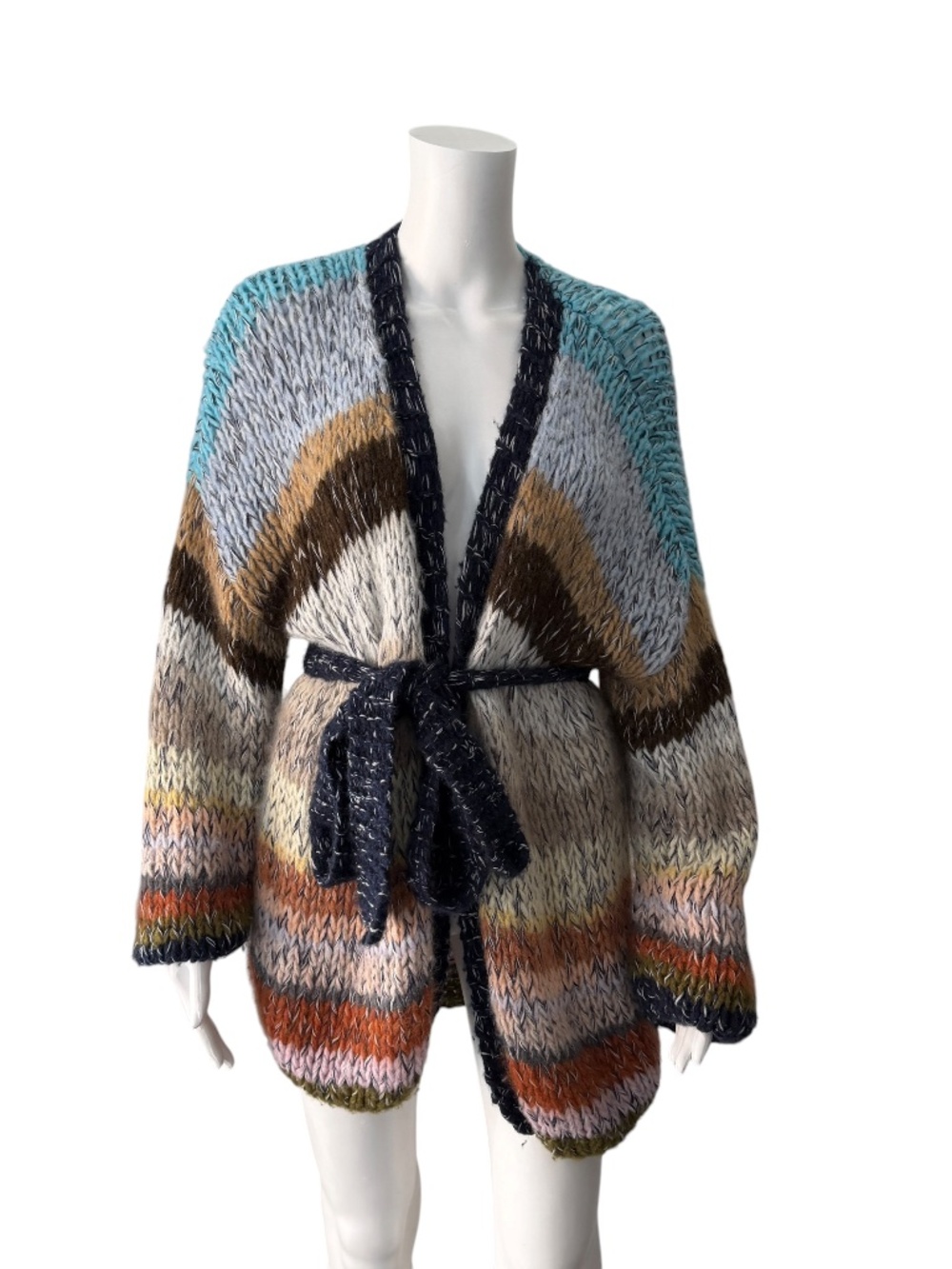 $2,750 Maiami Multi-Color Knit Cashmere Cardigan Sweater Size S/M